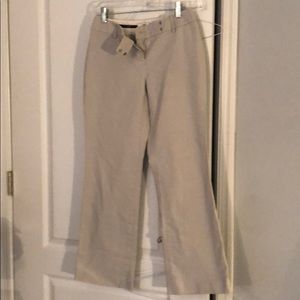Ann Taylor Loft Khaki slim bootcut pants, 0P